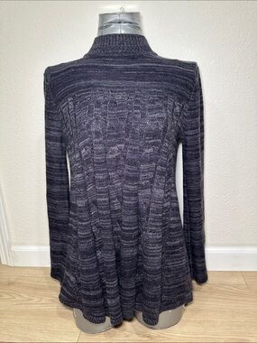 Style & Co. Women’s M Black Heathered Cable-Knit Mock Neck Sweater